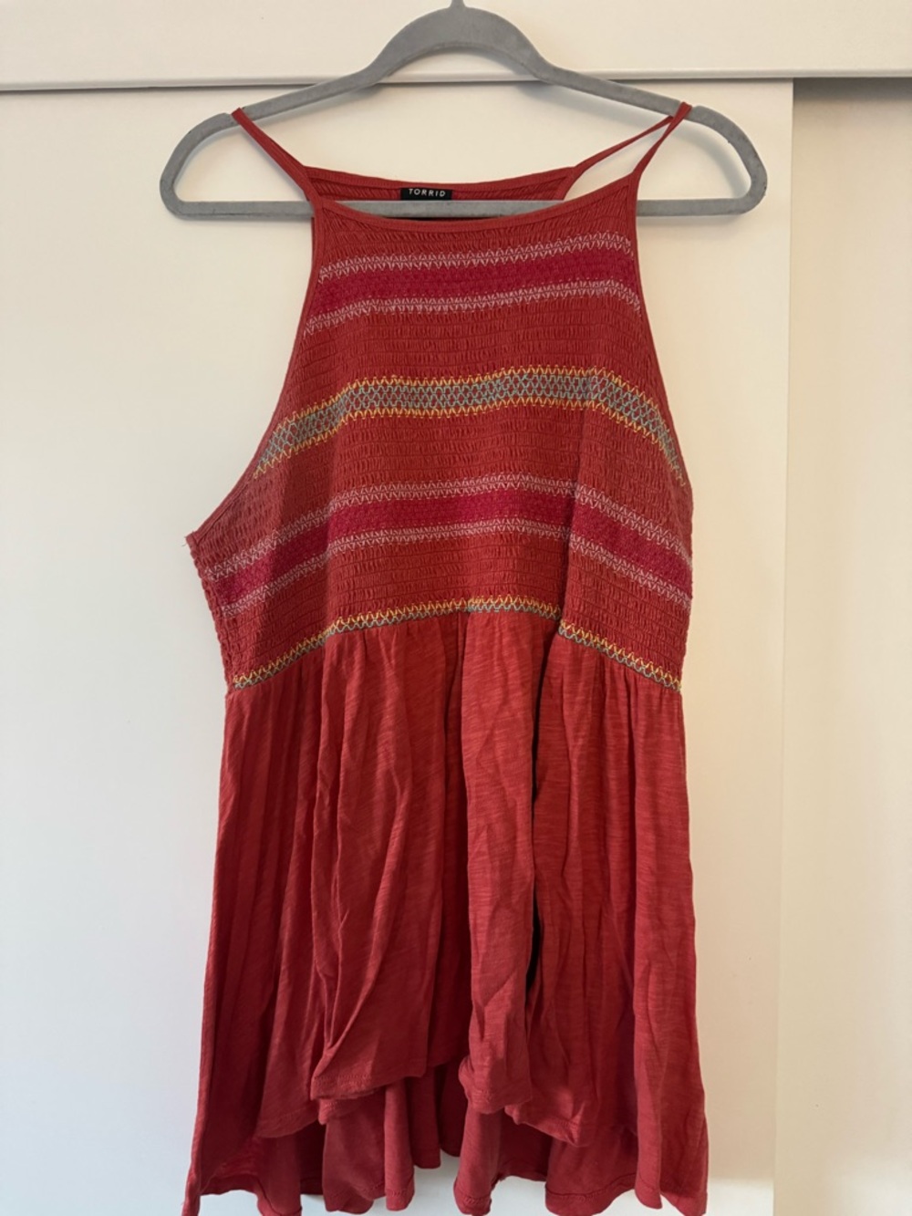torrid Red Crochet-Detail Sleeveless shirt